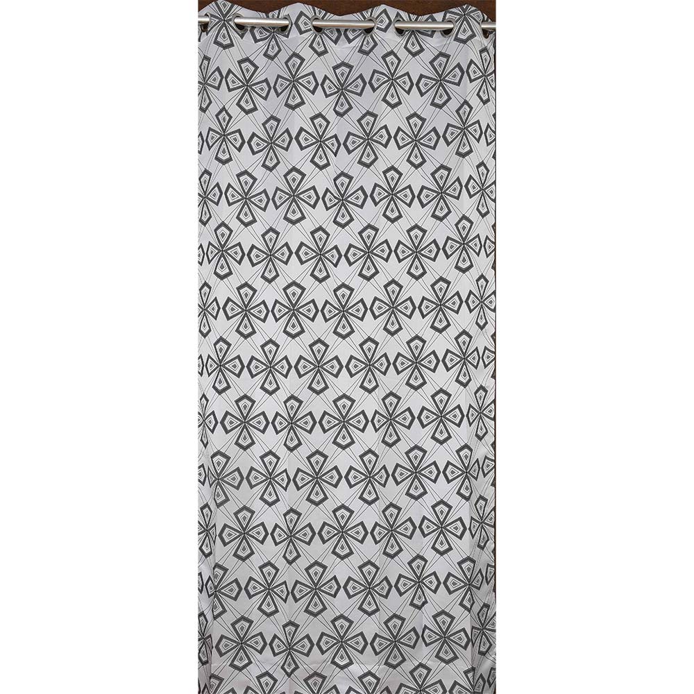 Curtain, (Presto) ICMML1735_LD2, Grey Color Abstract Long Door curtain Set of 2, Curtain-VT16037-44X108 inches