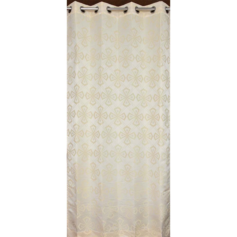 Curtain, (Presto) ICMML1736_LD2, Cream Color Abstract Long Door curtain Set of 2, Curtain-VT16038-44X108 inches