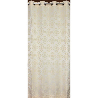 Curtain, (Presto) ICMML1736_W2, Cream Color Abstract Window curtain Set of 2, Curtain-VT16038-44X60 inches