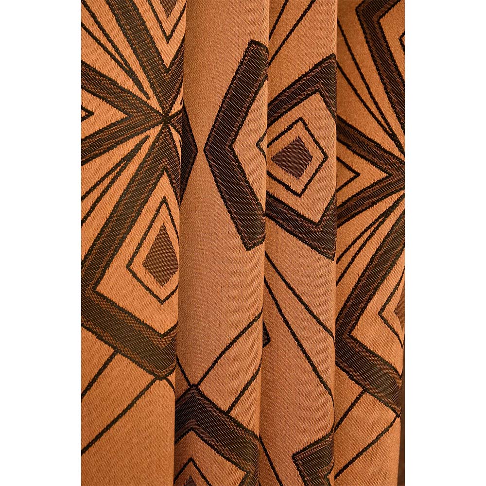 Curtain, (Presto) ICMML1738_D2, Brown Color Abstract Door curtain Set of 2, Curtain-VT16040-44X84 inches