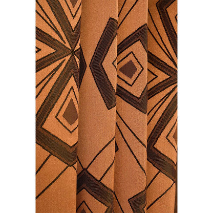 Curtain, (Presto) ICMML1738_D2, Brown Color Abstract Door curtain Set of 2, Curtain-VT16040