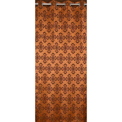 Curtain, (Presto) ICMML1738_W2, Brown Color Abstract Window curtain Set of 2, Curtain-VT16040-44X60 inches