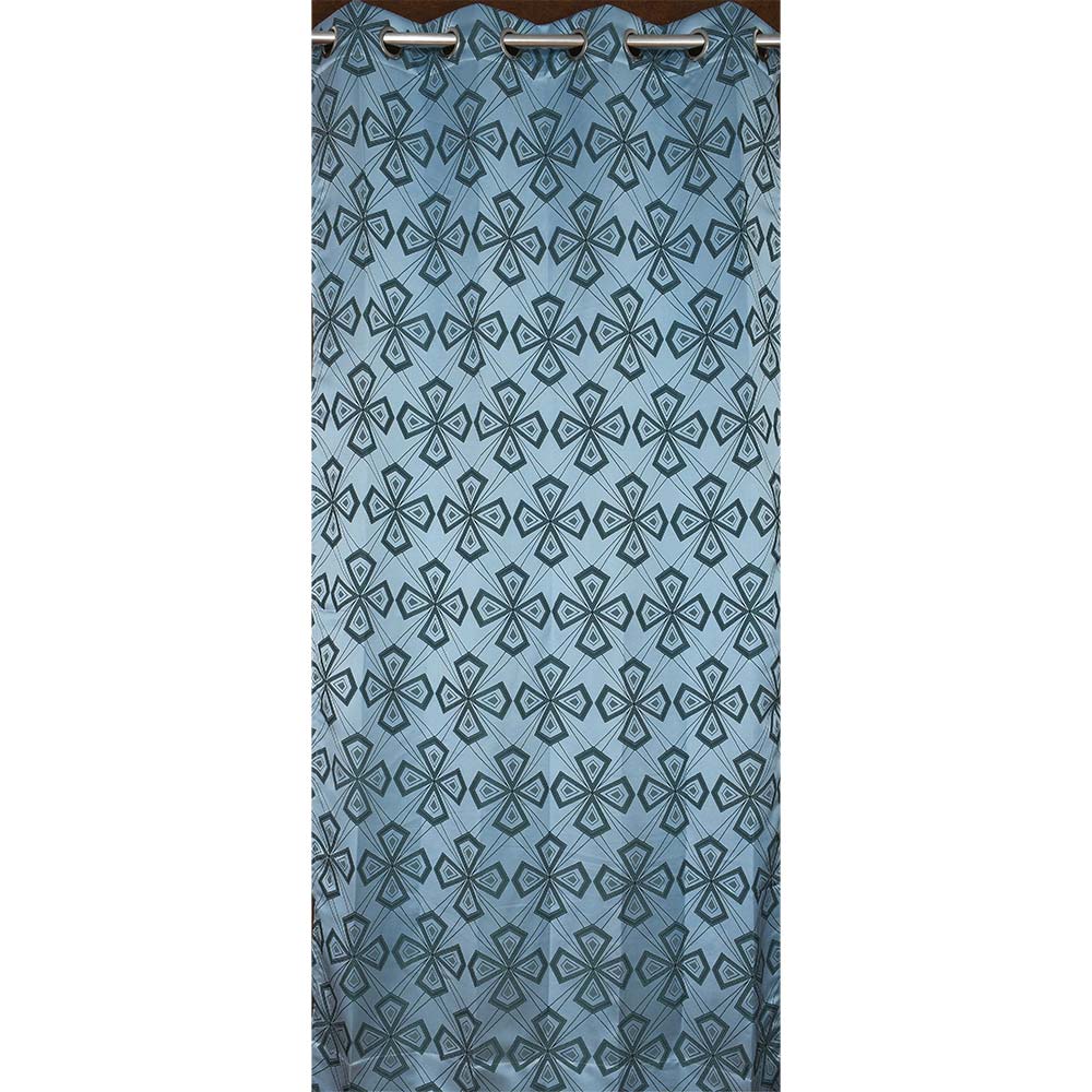 Curtain, (Presto) ICMML1739_LD2, Blue Color Abstract Long Door curtain Set of 2, Curtain-VT16041-44X108 inches