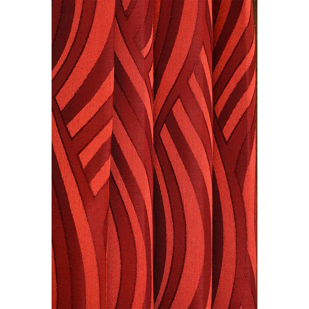 Curtain, (Presto) ICMML1741_LD2, Red Color Abstract Long Door curtain Set of 2, Curtain-VT16042-44X108 inches