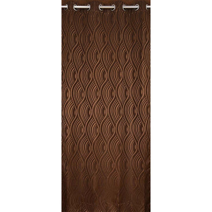 Curtain, (Presto) ICMML1742_LD2, Brown  Color Abstract Long Door curtain Set of 2, Curtain-VT16043-44X108 inches