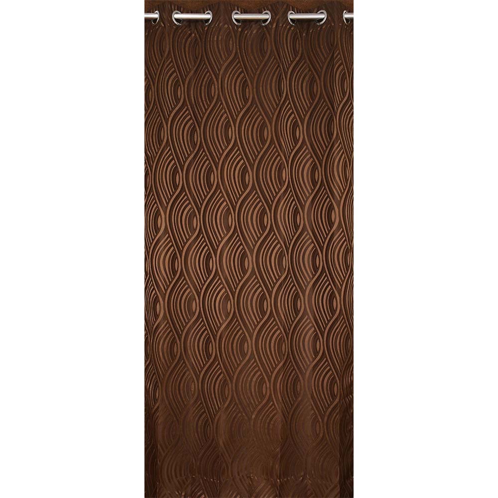 Curtain, (Presto) ICMML1742_D2, Brown Color Abstract Door curtain Set of 2, Curtain-VT16043-44X84 inches