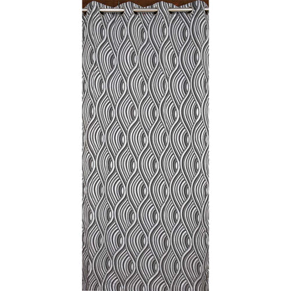 Curtain, (Presto) ICMML1745_D2, Grey Color Abstract Door curtain Set of 2, Curtain-VT16046-44X84 inches