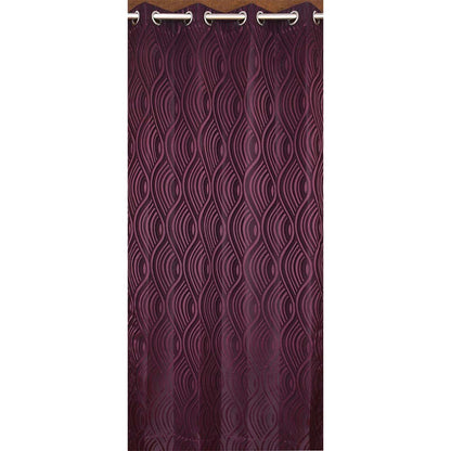 Curtain, (Presto) ICMML1747_D2, Purple Color Abstract Door curtain Set of 2, Curtain-VT16048-44X84 inches