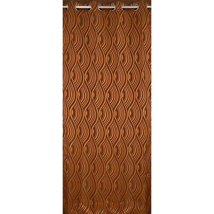 Curtain, (Presto) ICMML1748_LD2, Brown  Color Abstract Long Door curtain Set of 2, Curtain-VT16049-44X108 inches