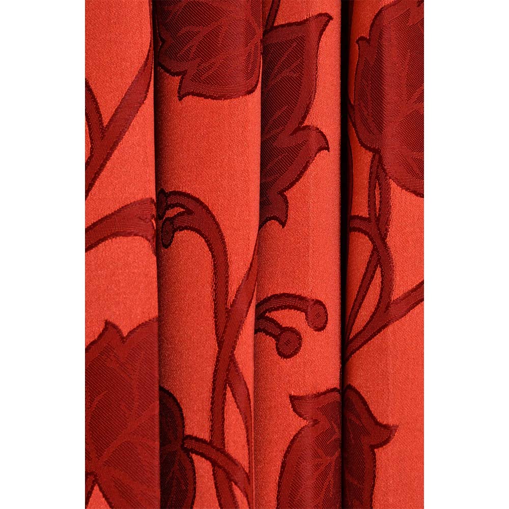 Curtain, (Presto) ICMML1751_LD2, Red  Color Floral Long Door curtain Set of 2, Curtain-VT16051-44X108 inches