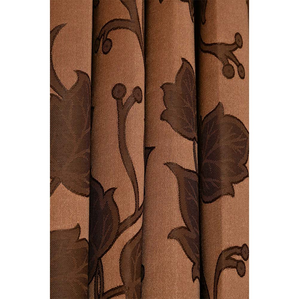 Curtain, (Presto) ICMML1752_W2, Brown Color Floral Window curtain Set of 2, Curtain-VT16052-44X60 inches