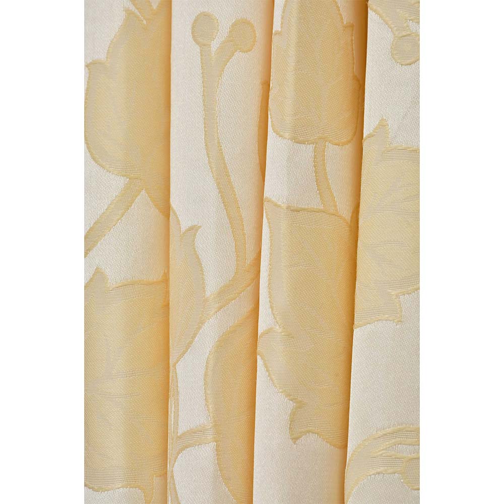 Curtain, (Presto) ICMML1756_LD2,  Cream Color Floral Long Door curtain Set of 2, 44 X 108 inches, Curtain-VT16054-44X108 inches