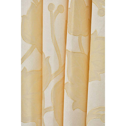 Curtain, (Presto) ICMML1756_W2, Cream Color Floral Window curtain Set of 2, 44 X 60 inches, Curtain-VT16054-44X60 inches