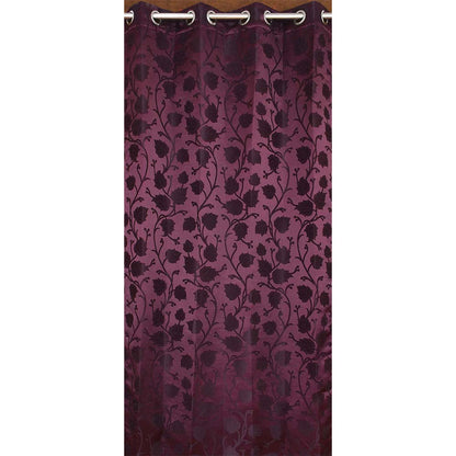 Curtain, (Presto) ICMML1757_LD2,  Purple Color Floral Long Door curtain Set of 2, 44 X 108 inches, Curtain-VT16055-44X108 inches