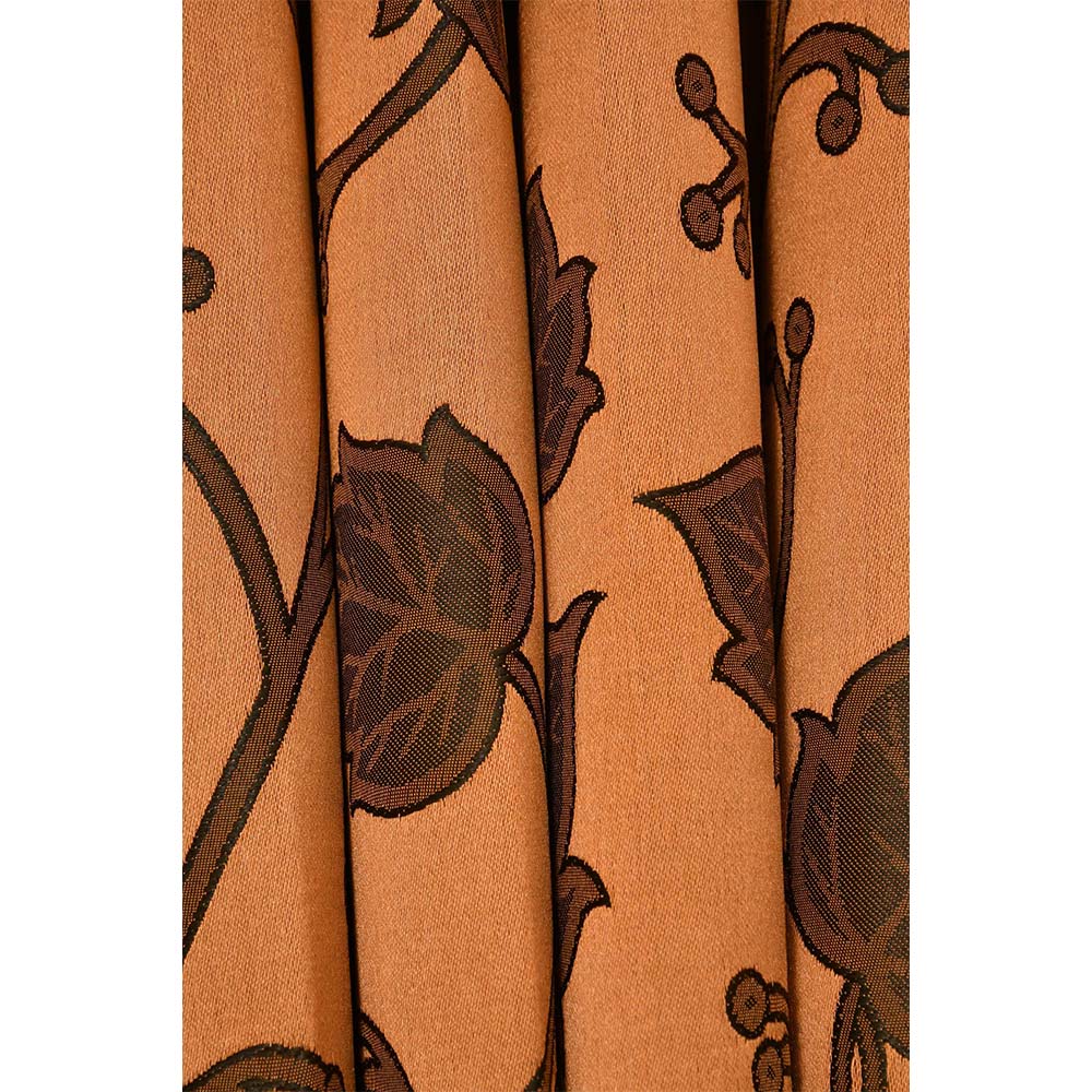 Curtain, (Presto) ICMML1758_LD2,  Brown Color Floral Long Door curtain Set of 2, 44 X 108 inches, Curtain-VT16056-44X108 inches