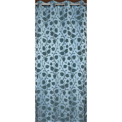 Curtain, (Presto) ICMML1759_LD2,  Blue Color Floral Long Door curtain Set of 2, 44 X 108 inches, Curtain-VT16057-44X108 inches