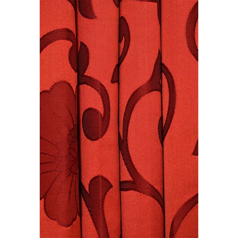 Curtain, (Presto) ICMML1761_LD2,  Red Color Floral Long Door curtain Set of 2, 44 X 108 inches, Curtain-VT16058-44X108 inches