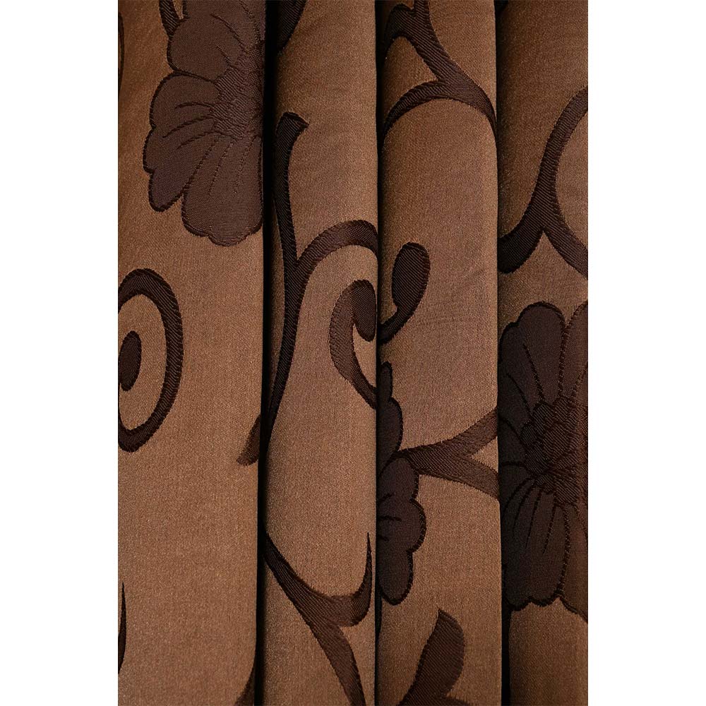 Curtain, (Presto) ICMML1762_LD2,  Brown Color Floral Long Door curtain Set of 2, 44 X 108 inches, Curtain-VT16059-44X108 inches