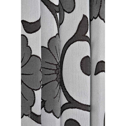 Curtain, (Presto) ICMML1765_D2,  Grey Color Floral Door curtain Set of 2, 44 X 84 inches, Curtain-VT16062-44X84 inches