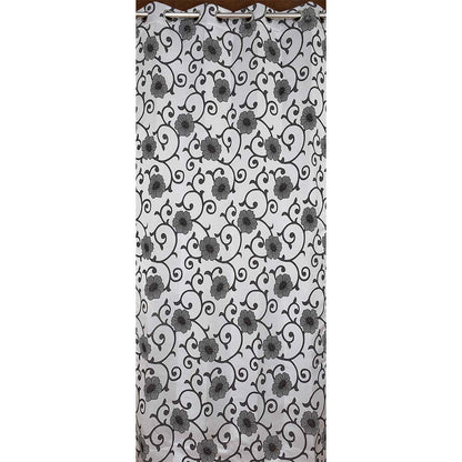 Curtain, (Presto) ICMML1765_W2, Grey Color Floral Window curtain Set of 2, 44 X 60 inches, Curtain-VT16062-44X60 inches