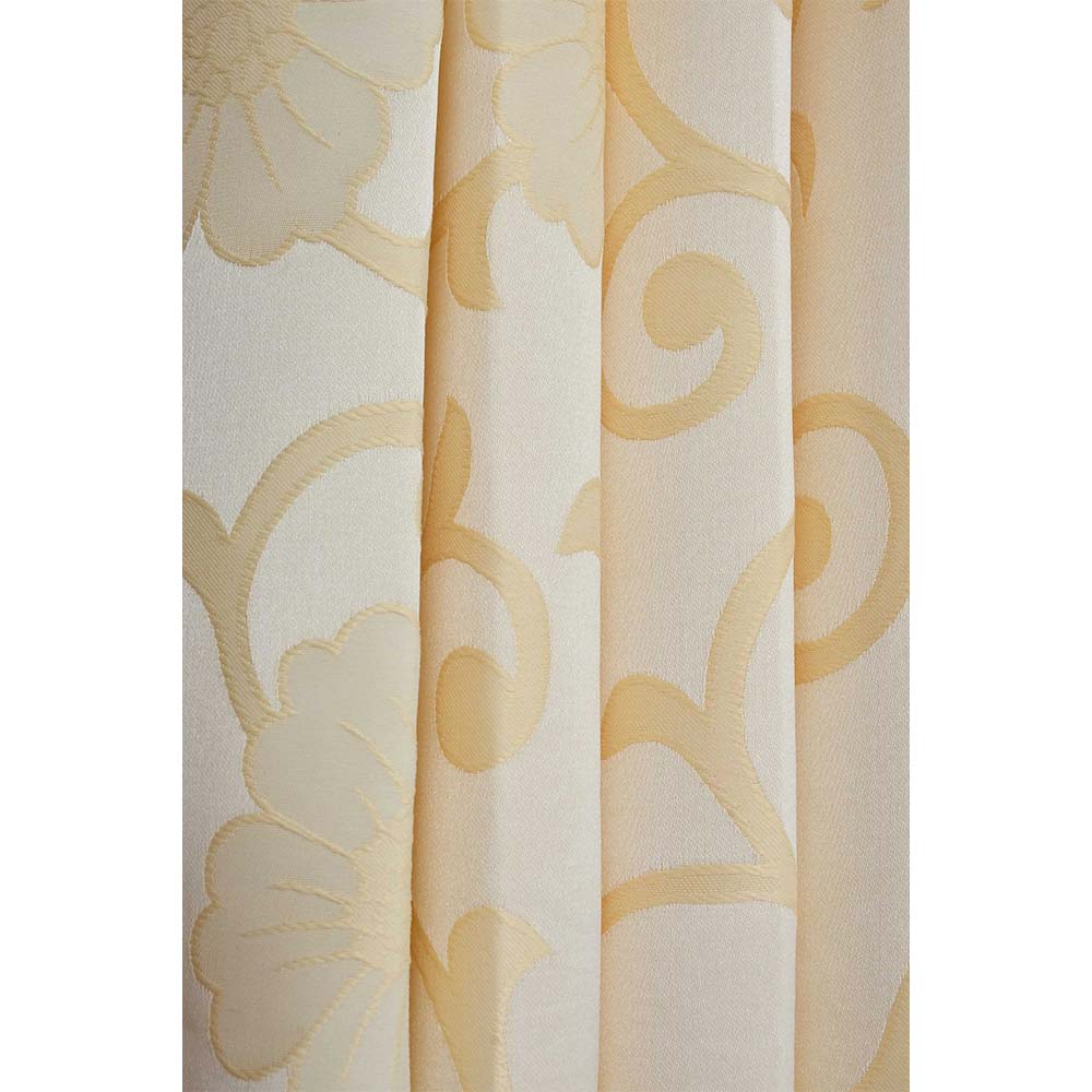 Curtain, (Presto) ICMML1766_LD2, Cream Color Floral Long Door curtain Set of 2, 44 X 108 inches, Curtain-VT16063-44X108 inches