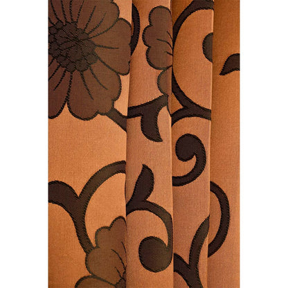 Curtain, (Presto) ICMML1768_LD2, Brown Color Floral Long Door curtain Set of 2, 44 X 108 inches, Curtain-VT16065-44X108 inches