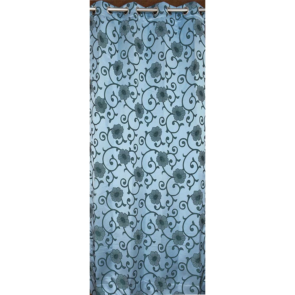 Curtain, (Presto) ICMML1769_LD2, Blue Color Floral Long Door curtain Set of 2, Curtain-VT16066-44X108 inches