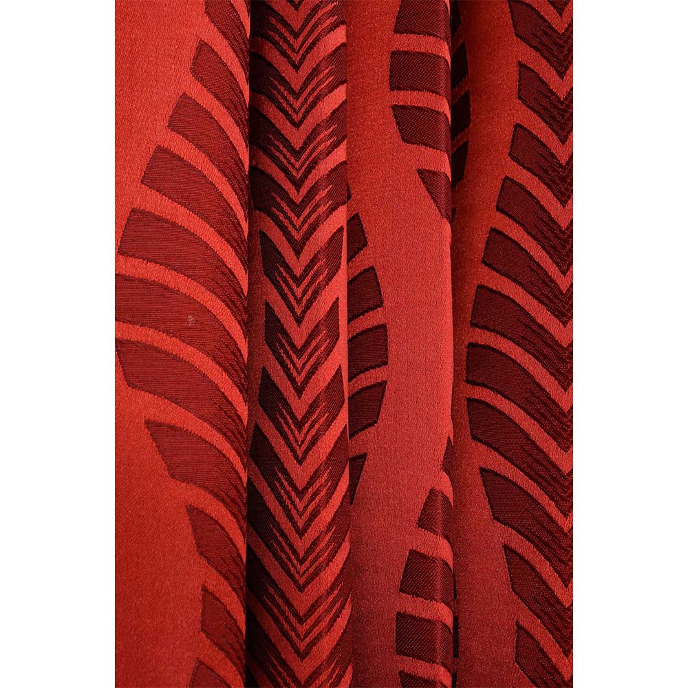 Curtain, (Presto) ICMML1771_W2, Red Color Abstract Window curtain Set of 2, Curtain-VT16067-44X60 inches