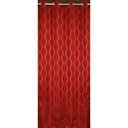 Curtain, (Presto) ICMML1771_W2, Red Color Abstract Window curtain Set of 2, Curtain-VT16067-44X60 inches