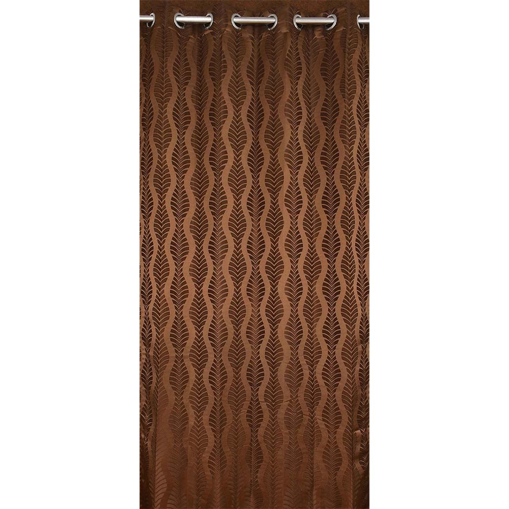 Curtain, (Presto) ICMML1772_W2, Brown Color Abstract Window curtain Set of 2, Curtain-VT16068-44X60 inches