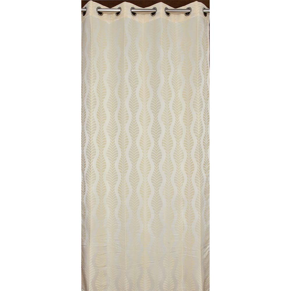 Curtain, (Presto) ICMML1776_LD2, Cream Color Abstract Long Door curtain Set of 2, Curtain-VT16072-44X108 inches