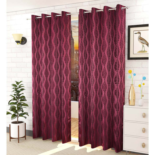 Curtain, (Presto) ICMML1777_LD2, Purple Color Abstract Long Door curtain Set of 2, Curtain-VT16073-44X108 inches