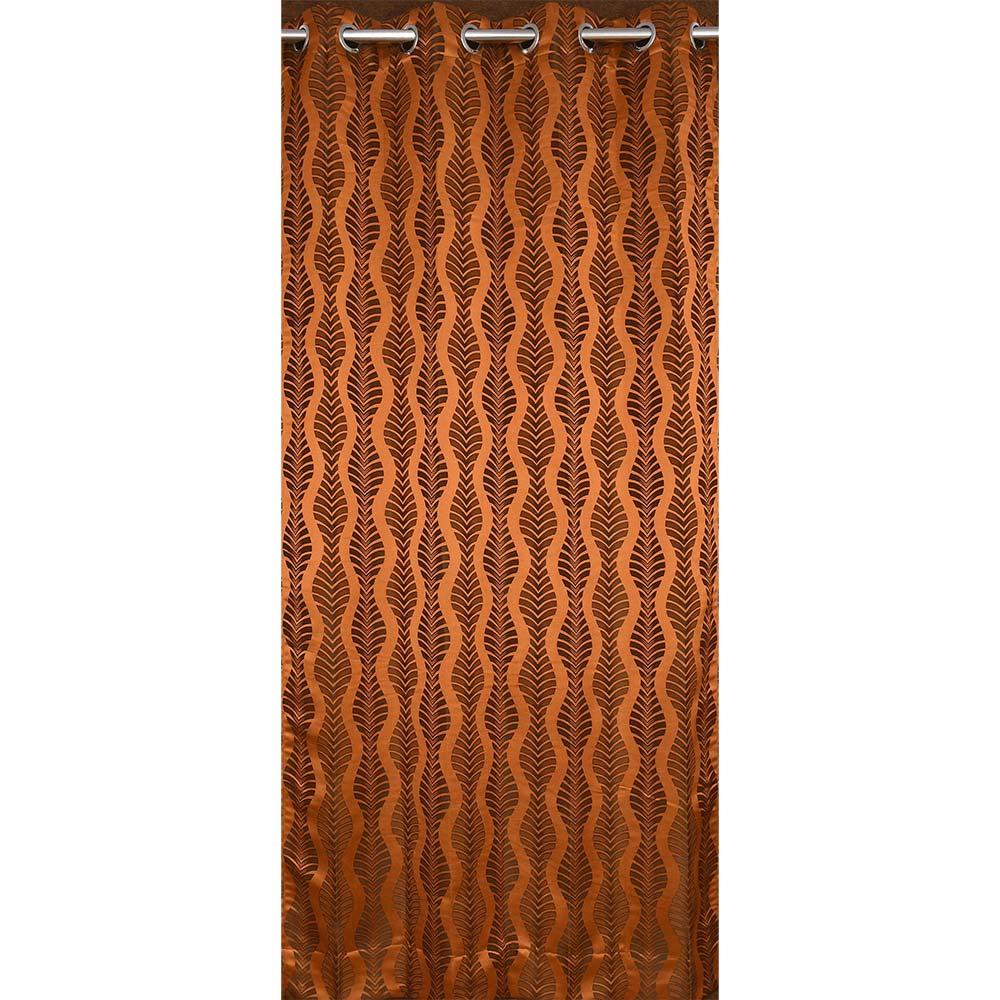 Curtain, (Presto) ICMML1778_W2, Brown Color Abstract Window curtain Set of 2, Curtain-VT16074-44X60 inches