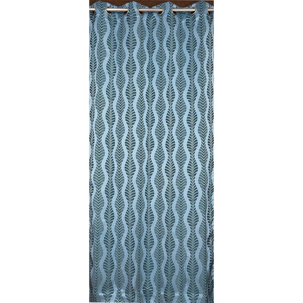 Curtain, (Presto) ICMML1779_W2, Blue Color Abstract Window curtain Set of 2, Curtain-VT16075-44X60 inches