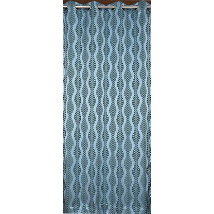 Curtain, (Presto) ICMML1779_W2, Blue Color Abstract Window curtain Set of 2, Curtain-VT16075-44X60 inches