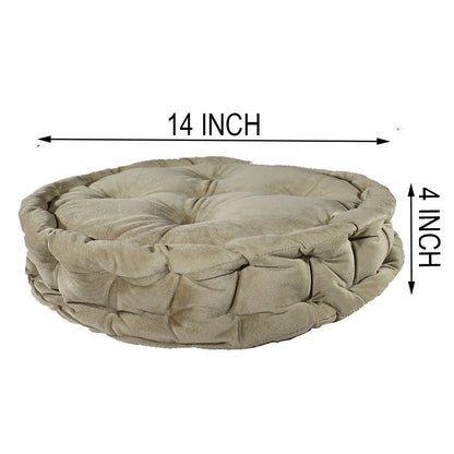 Cushion, Cream Color Cushion, Cushion in Round Shape, Chair Pad, Chair Cushion, Cushion - VT16076