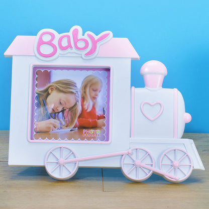 Photo Frame, AVA-HT-11b(A Vintage Affair), Baby Train Photo Frame - Pink, Photo Frame - VT16099