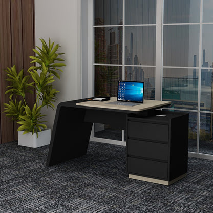 Office Table, MD Table,Office Table in Black & Light Brown Color, Office Table - VT19001