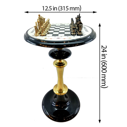 Chess Table, Chess Table with Black & Gold Color, Chess Table - VT2072