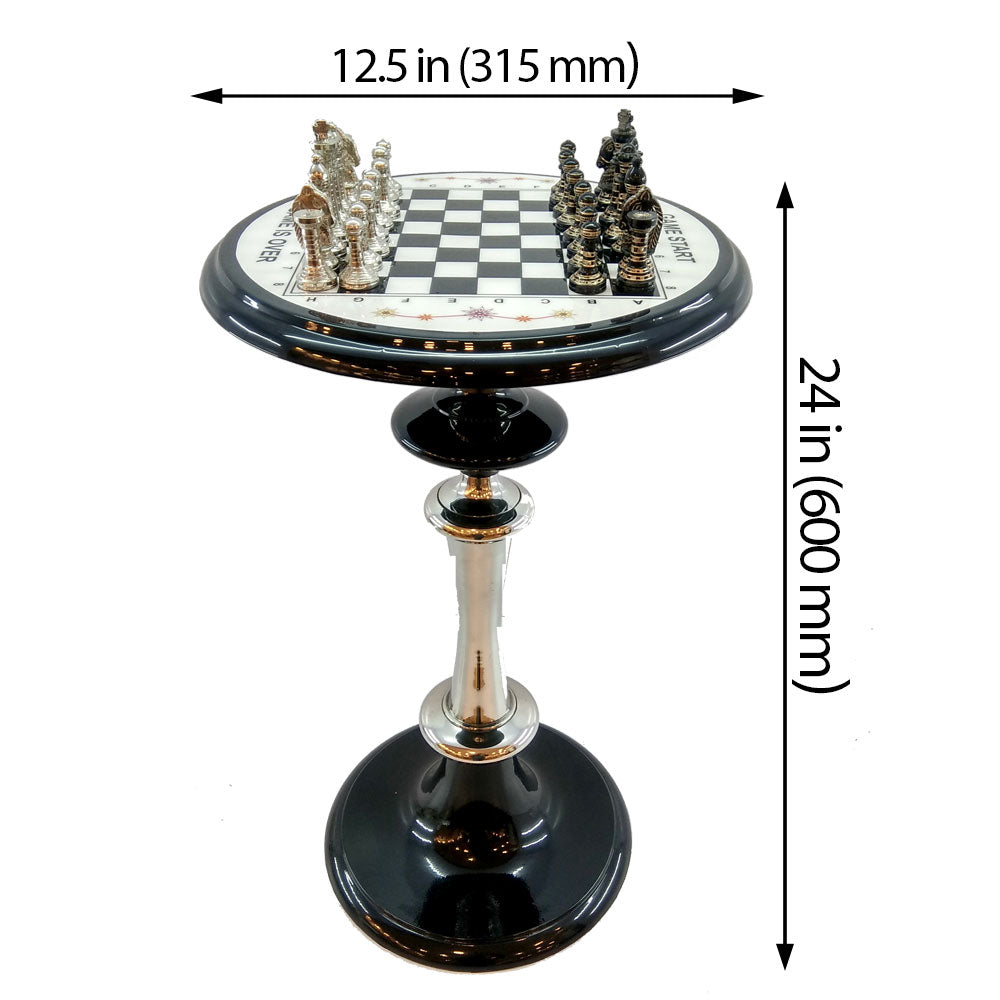 Chess Table, Chess Table with Black & Silver Color, Chess Table - VT2073