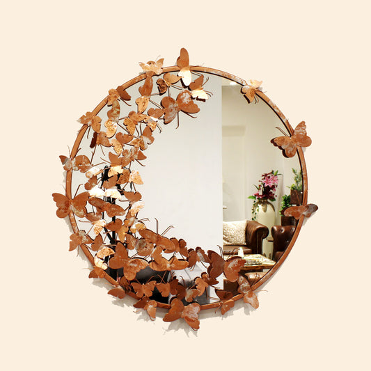 Mirror, Mirror in Rose Gold Color, Mirror in Metal, Mirror for Home, Mirror - VT2077