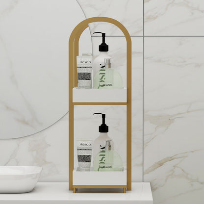 Toilet Accessory, Toilet Accessory in Metal, Toilet Accessory with Open Space, Toilet Accessory in Gold & White, Toilet Accessory - VT2089