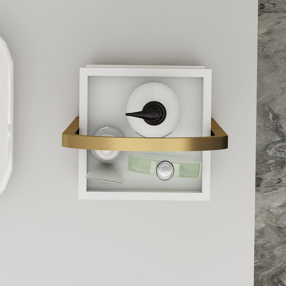 Toilet Accessory, Toilet Accessory in Metal, Toilet Accessory with Open Space, Toilet Accessory in Gold & White, Toilet Accessory - VT2089