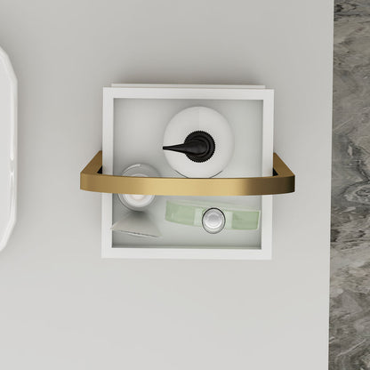 Toilet Accessory, Toilet Accessory in Metal, Toilet Accessory with Open Space, Toilet Accessory in Gold & White, Toilet Accessory - VT2089