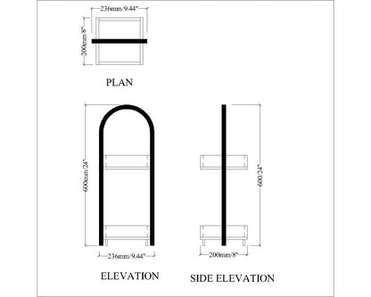 Toilet Accessory, Toilet Accessory in Metal, Toilet Accessory with Open Space, Toilet Accessory in Gold & White, Toilet Accessory - VT2089