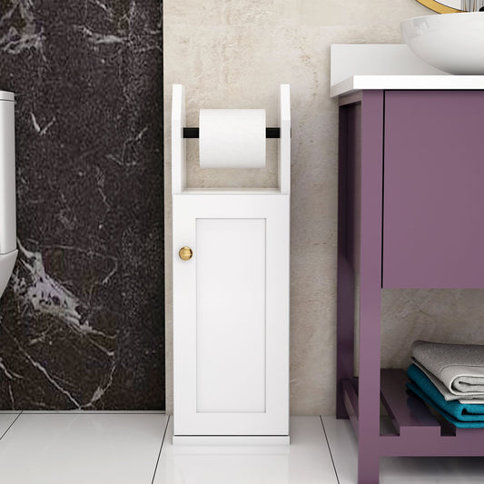 Toilet Accessory, Toilet Accessory in Wood, Toilet Accessory with Open Space, Toilet Accessory in White Color, Toilet Accessory - VT2090