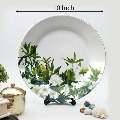 HMD Collections Traditional Art Decorative Ceramic Designer Plates with Stand for Home/Office, Wall Art - VT2129
