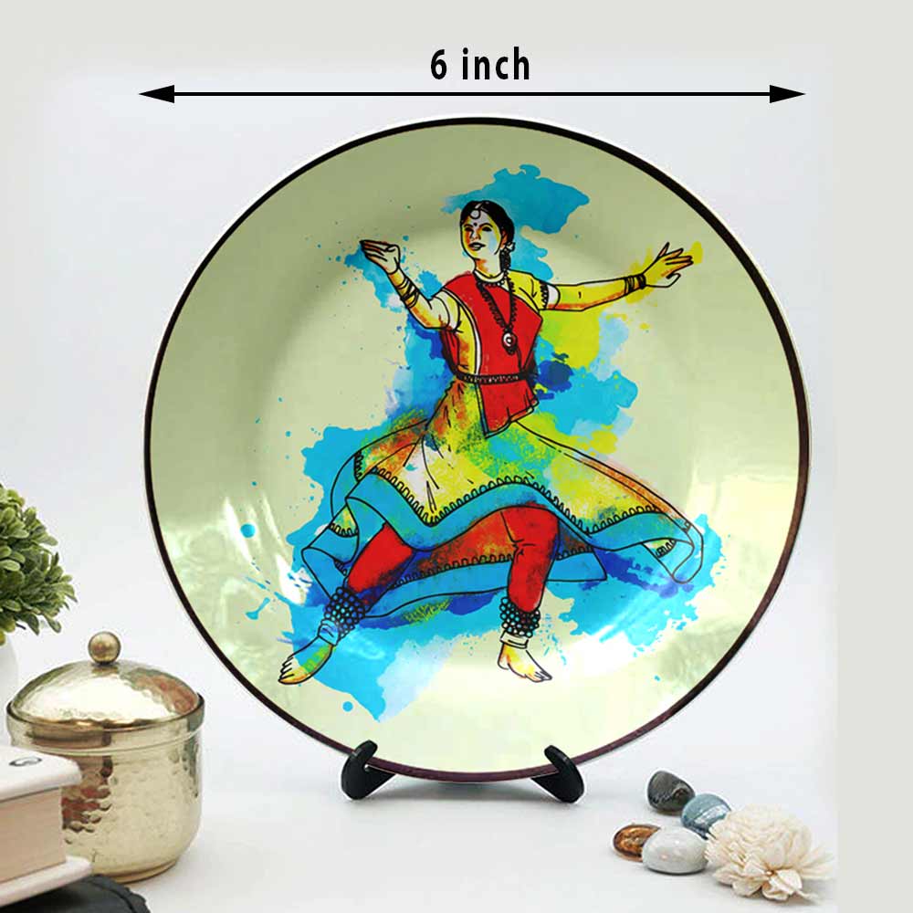 Traditional Art Decorative Ceramic Designer Plates with Stand for Home & Office, Wall Art - VT2160