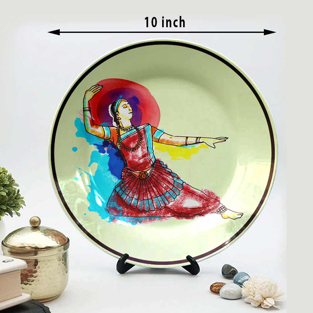 Traditional Art Decorative Ceramic Designer Plates with Stand for Home & Office, Wall Art - VT2160
