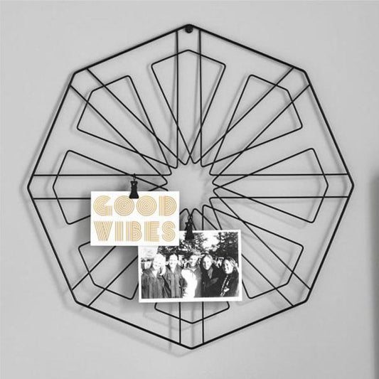 Wall Organizer, (Grista Metals) GM-SO-H-02,  Photo Holder, Wall Grid with Octagonal Shape, Photo Holder - VT2214